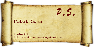 Pakot Soma névjegykártya